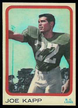 Joe Kapp 1963 Topps CFL football card