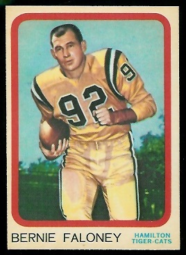 Bernie Faloney 1963 Topps CFL football card Bernie Faloney 1963 Topps CFL football card