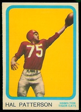 Hal Patterson 1963 Topps CFL football card