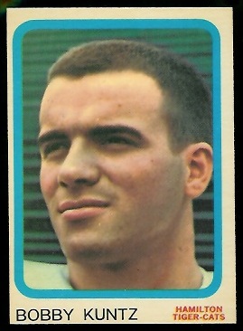 Bobby Kuntz 1963 Topps CFL football card