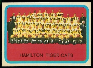 Hamilton Tiger-Cats Team 1963 Topps CFL football card