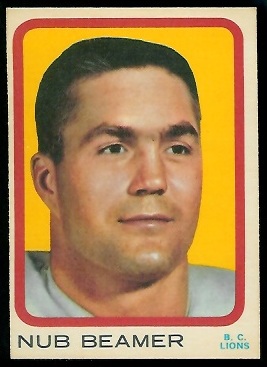 Nub Beamer 1963 Topps CFL football card