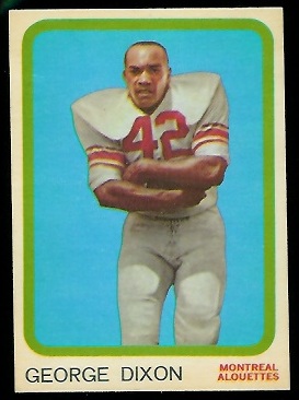 George Dixon 1963 Topps CFL football card