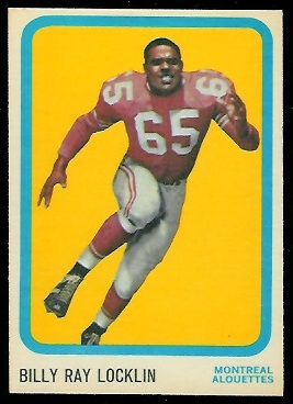 Billy Ray Locklin 1963 Topps CFL football card