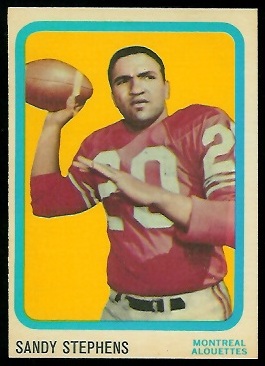 Sandy Stephens 1963 Topps CFL football card Sandy Stephens 1963 Topps CFL football card
