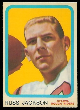 Russ Jackson 1963 Topps CFL football card Russ Jackson 1963 Topps CFL football card