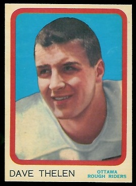 Dave Thelen 1963 Topps CFL football card Dave Thelen 1963 Topps CFL football card