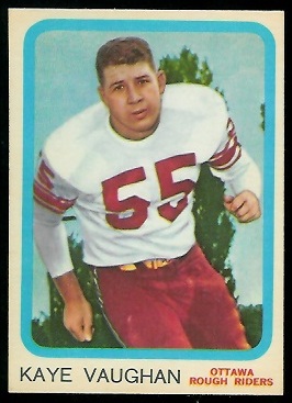 Kaye Vaughan 1963 Topps CFL football card