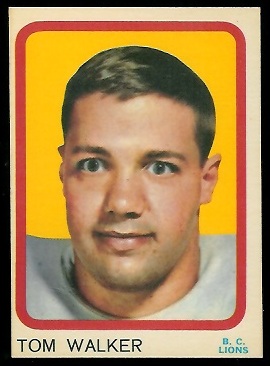 Tom Walker 1963 Topps CFL football card