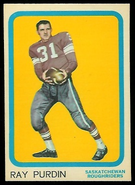 Ray Purdin 1963 Topps CFL football card