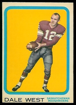 Dale West 1963 Topps CFL football card