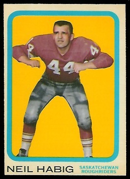 Neil Habig 1963 Topps CFL football card