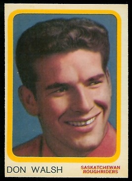 Don Walsh 1963 Topps CFL football card