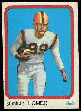 Sonny Homer 1963 Topps CFL football card