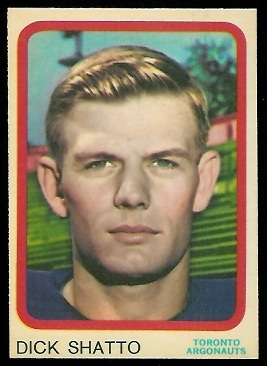 Dick Shatto 1963 Topps CFL football card Dick Shatto 1963 Topps CFL football card