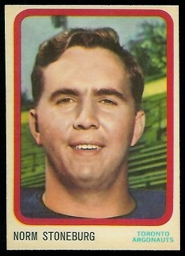Norm Stoneburgh 1963 Topps CFL football card