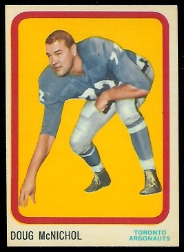 Doug McNichol 1963 Topps CFL football card