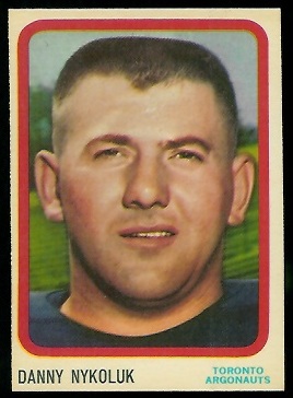Danny Nykoluk 1963 Topps CFL football card