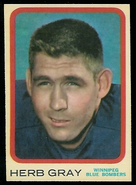 Herb Gray 1963 Topps CFL football card