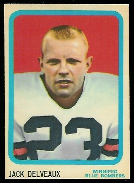 Jack Delveaux 1963 Topps CFL football card
