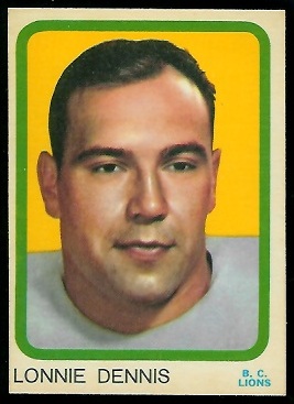 Lonnie Dennis 1963 Topps CFL football card
