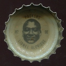 Lionel Aldridge 1964 Coke Caps Packers football card Lionel Aldridge 1964 Coke Caps Packers football card