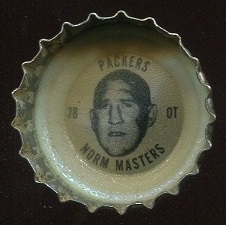 Norm Masters 1964 Coke Caps Packers football card