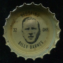 Bill Barnes 1964 Coke Caps Redskins football card