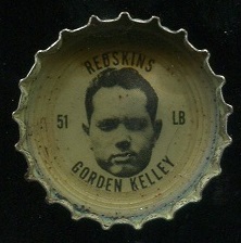 Gorden Kelley 1964 Coke Caps Redskins football card