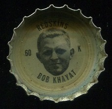Bob Khayat 1964 Coke Caps Redskins football card
