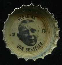 Don Bosseler 1964 Coke Caps Redskins football card