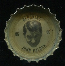 John Paluck 1964 Coke Caps Redskins football card