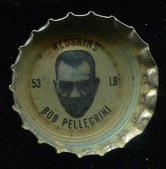 Bob Pellegrini 1964 Coke Caps Redskins football card