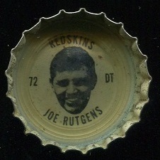 Joe Rutgens 1964 Coke Caps Redskins football card