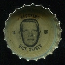Dick Shiner 1964 Coke Caps Redskins football card