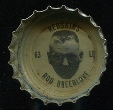 Rod Breedlove 1964 Coke Caps Redskins football card