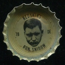 Ron Snidow 1964 Coke Caps Redskins football card