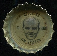 Jim Steffen 1964 Coke Caps Redskins football card