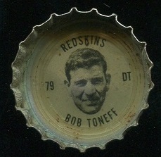 Bob Toneff 1964 Coke Caps Redskins football card