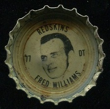 Fred Williams 1964 Coke Caps Redskins football card