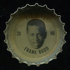 Frank Budd 1964 Coke Caps Redskins football card