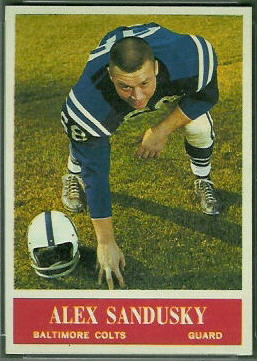 Alex Sandusky 1964 Philadelphia football card