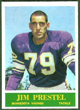 Jim Prestel 1964 Philadelphia football card