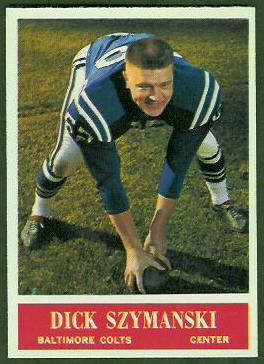 Dick Szymanski 1964 Philadelphia football card Dick Szymanski 1964 Philadelphia football card