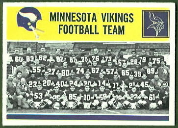 Minnesota Vikings Team 1964 Philadelphia football card