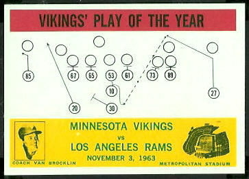 Vikings Play of the Year 1964 Philadelphia football card