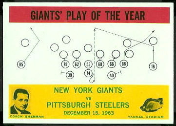 Giants Play of the Year 1964 Philadelphia football card