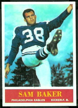 Sam Baker 1964 Philadelphia football card