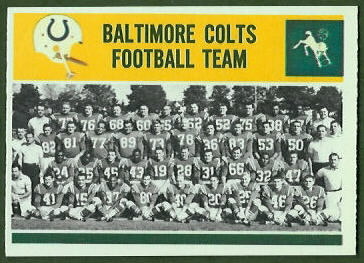 Baltimore Colts Team 1964 Philadelphia football card