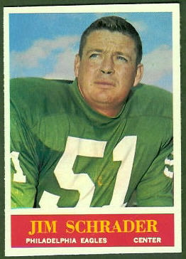 Jim Schrader 1964 Philadelphia football card